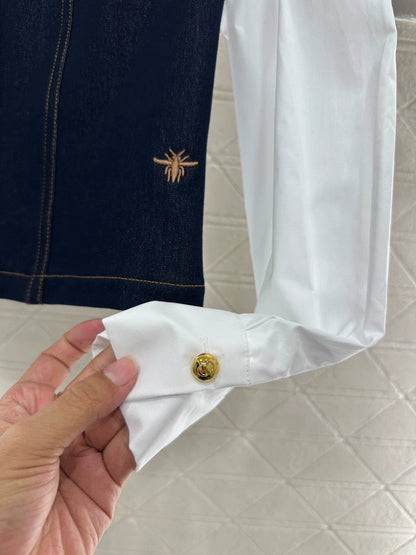 25fw Splicing denim shirt and pants set