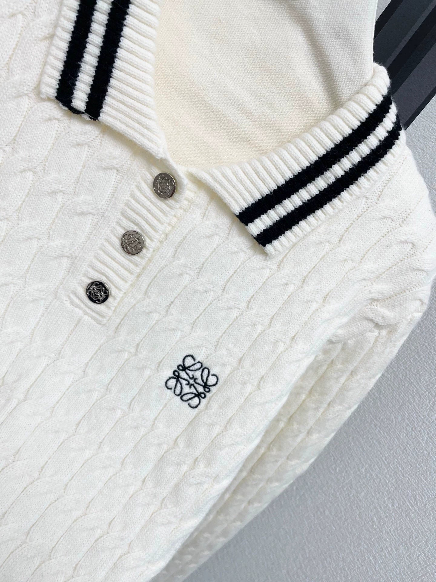 25fw Flower knitted polo shirt