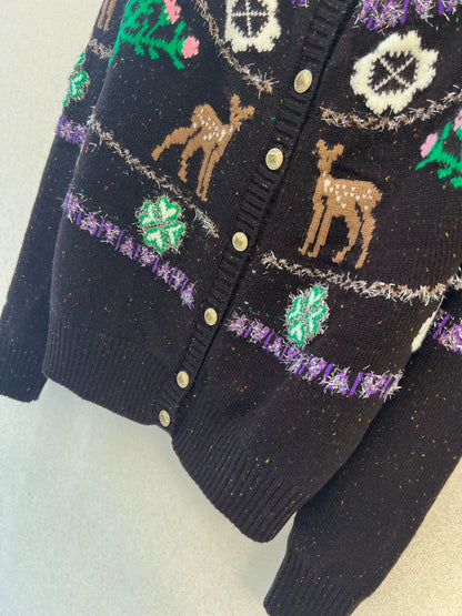 Deer knitted cardigan