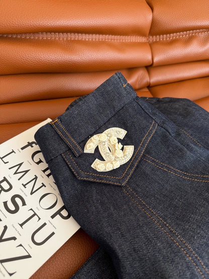 25fw Retro original denim half skirt