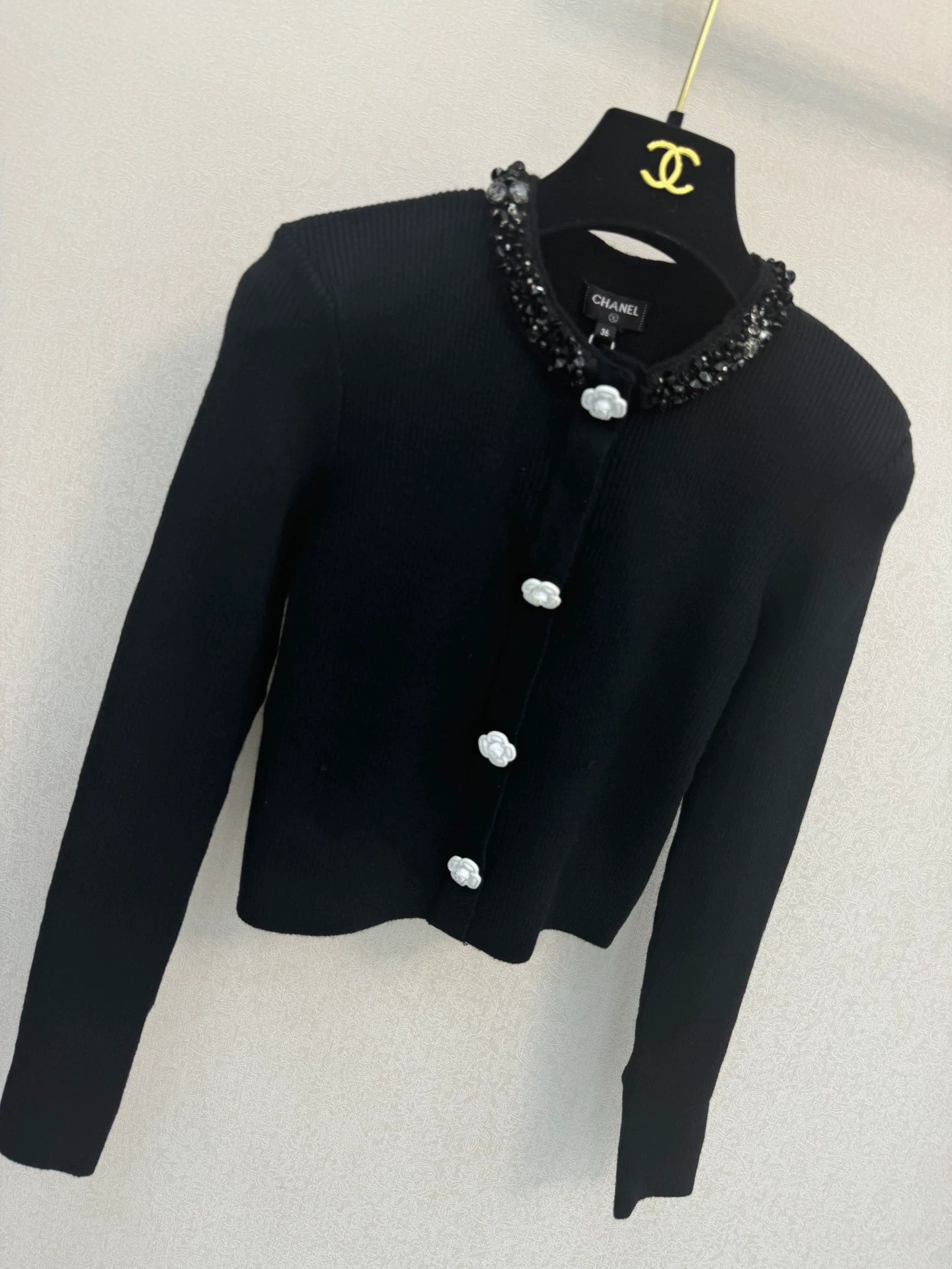 Black knitted cardigan