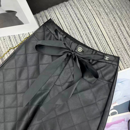 Lingge Design Pu Leather Pants