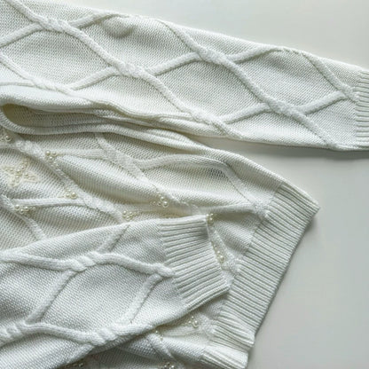 25fw Retro pearl pullover sweater