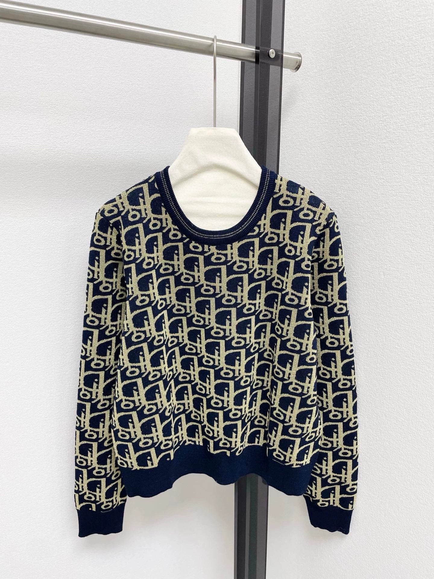25fw Vintage printed knitted sweater