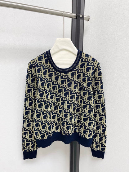 25fw Vintage printed knitted sweater