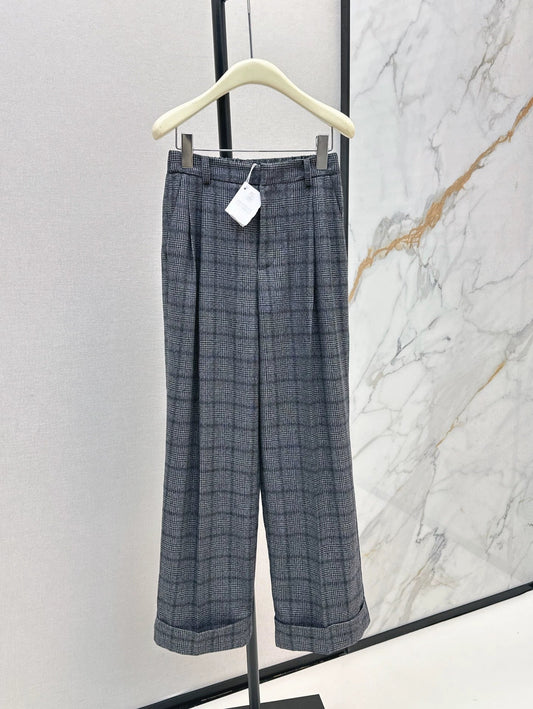 25fw Blue plaid suit and trousers