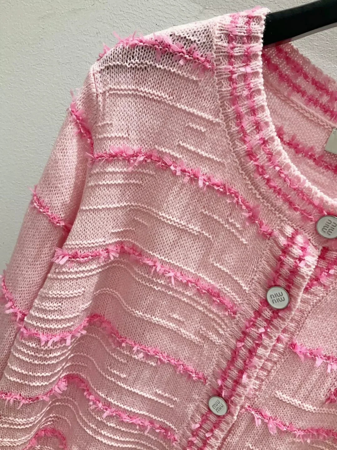 25fw Striped knitted cardigan