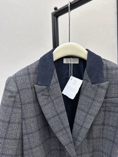 25fw Blue plaid blazer