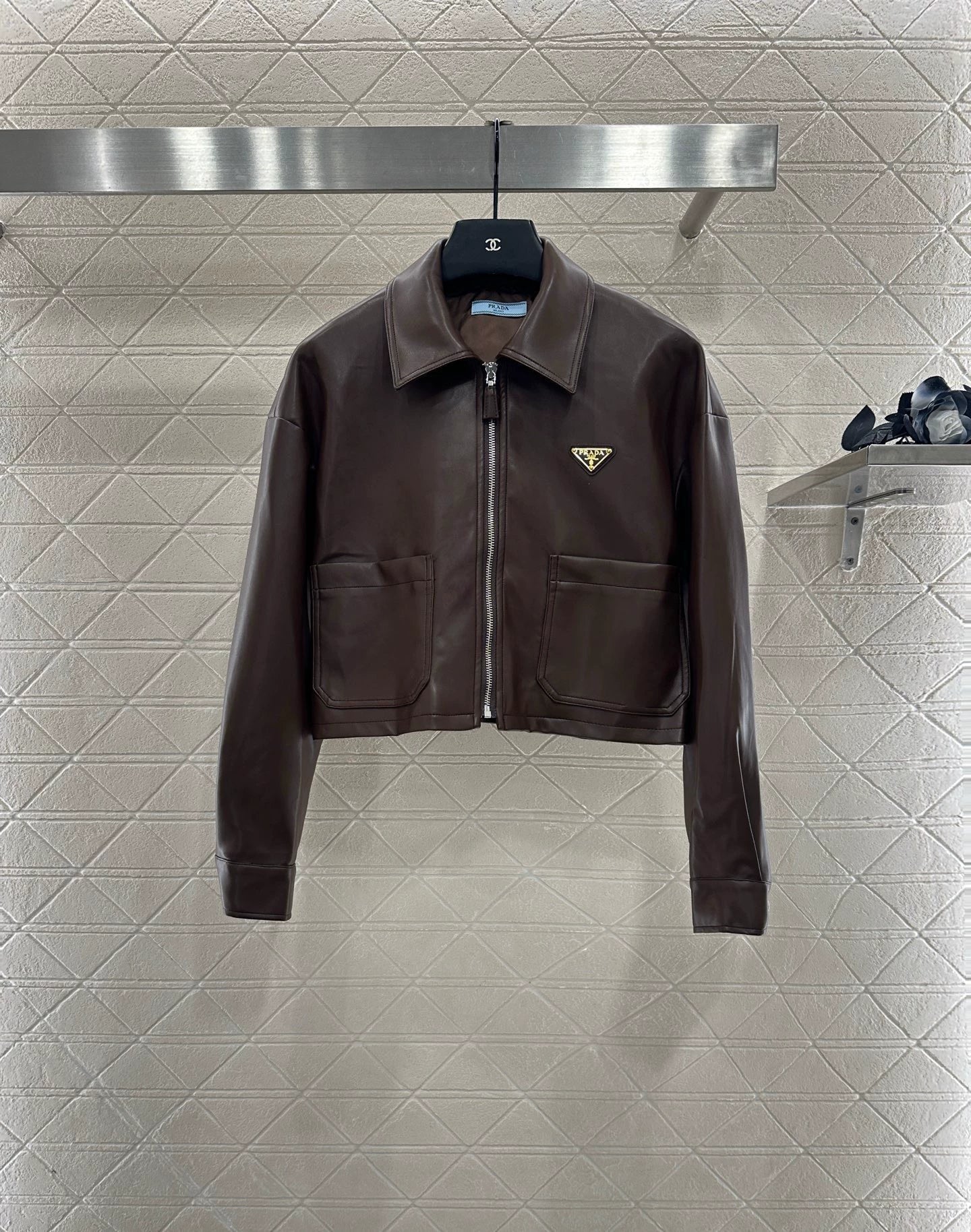 25fw Zipper leather jacket