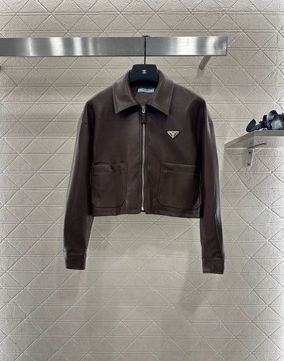 25fw Zipper leather jacket