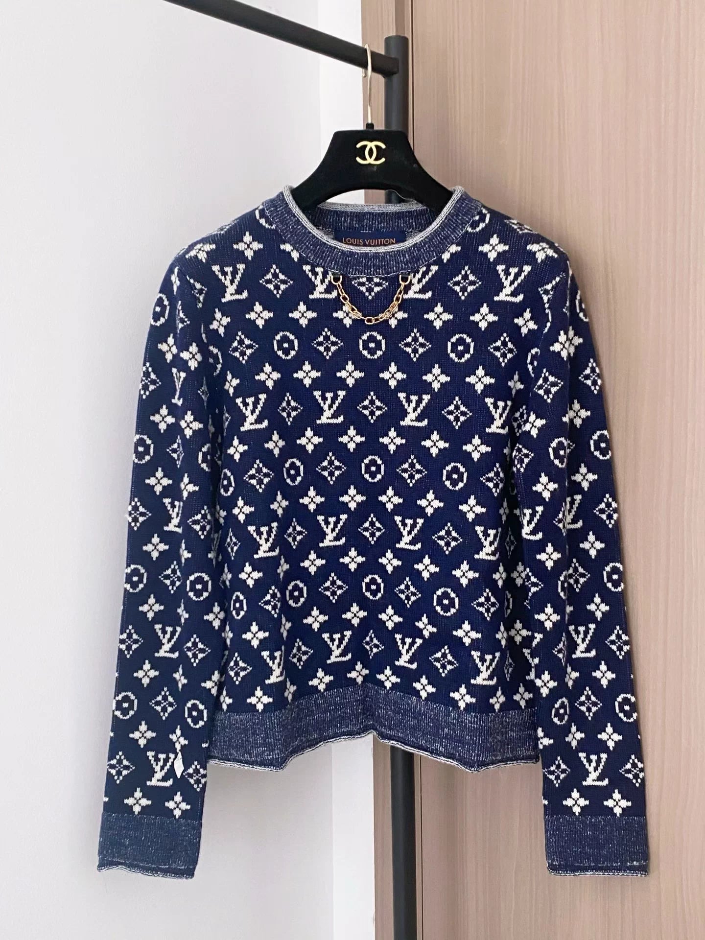 25fw Old flower chain sweater