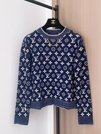 25fw Old flower chain sweater