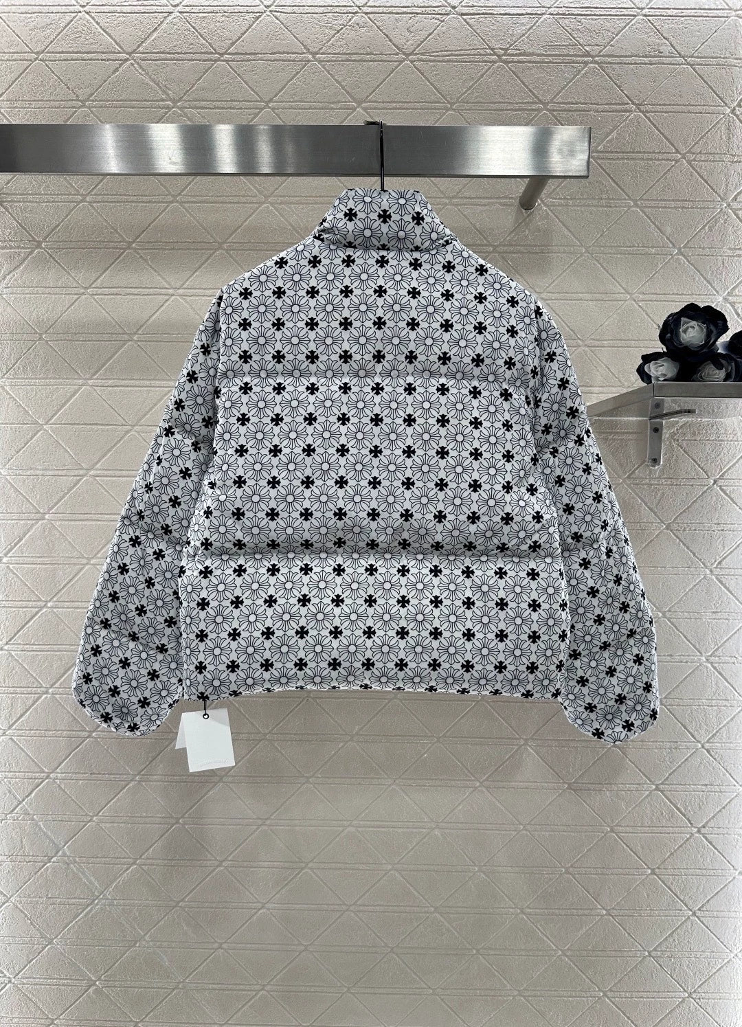 Cross printed cotton jacket