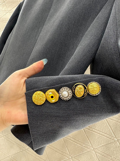 Asymmetric placket single western jacket