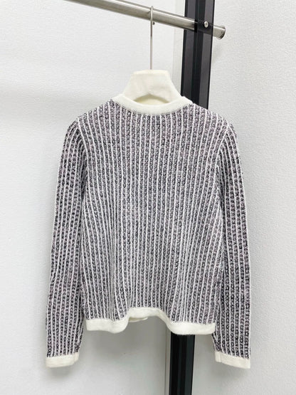 Towel embroidered logo round neck cardigan