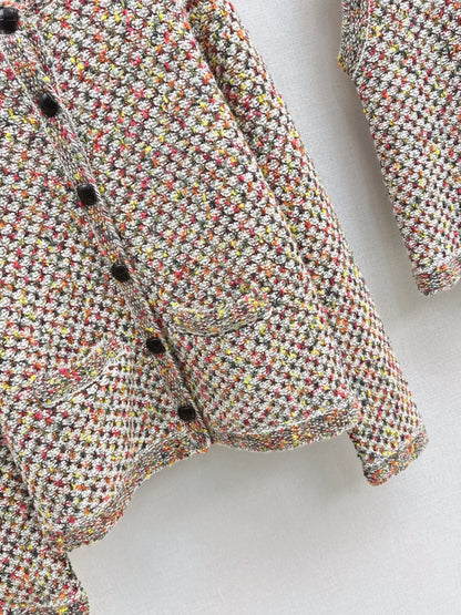 Flower yarn cashmere cardigan