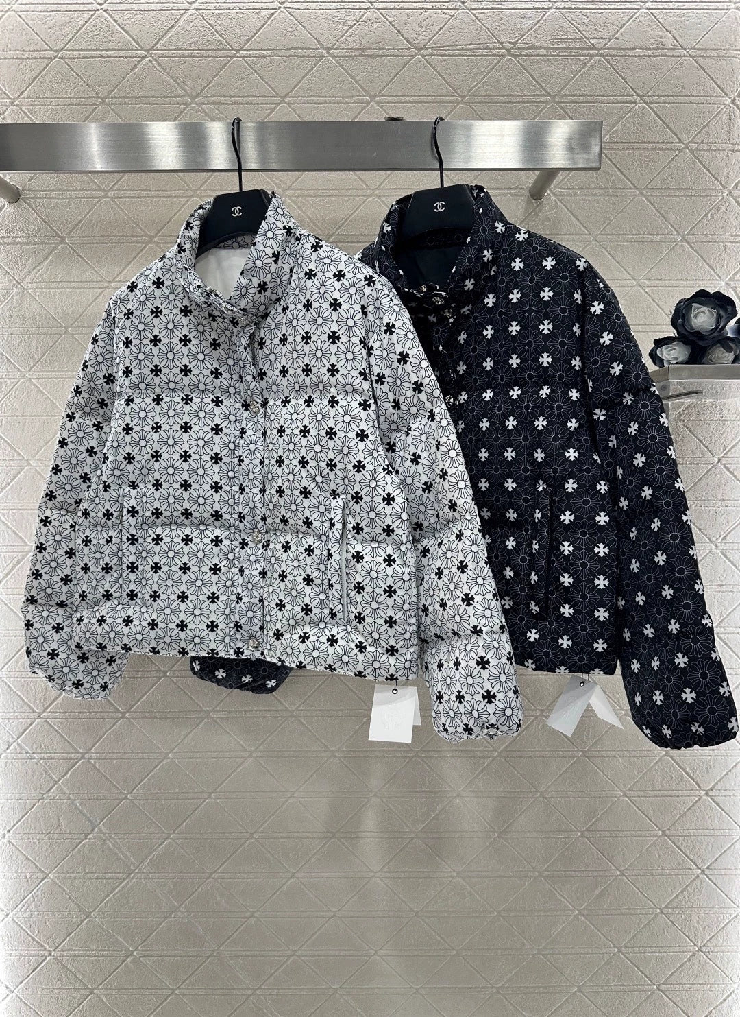 Cross printed cotton jacket