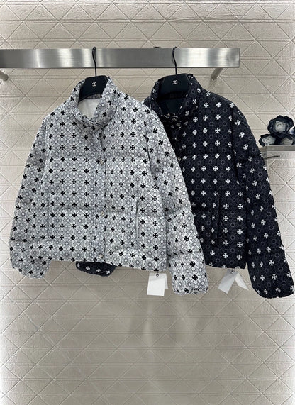 Cross printed cotton jacket