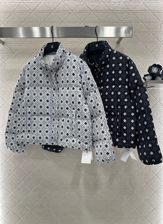 Cross printed cotton jacket