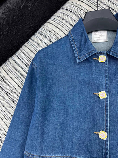 Collar denim jacket