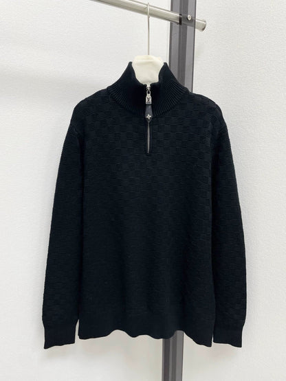 25fw Checkered dark patterned sweater