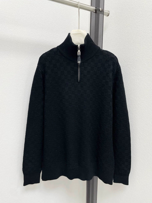 25fw Checkered dark patterned sweater