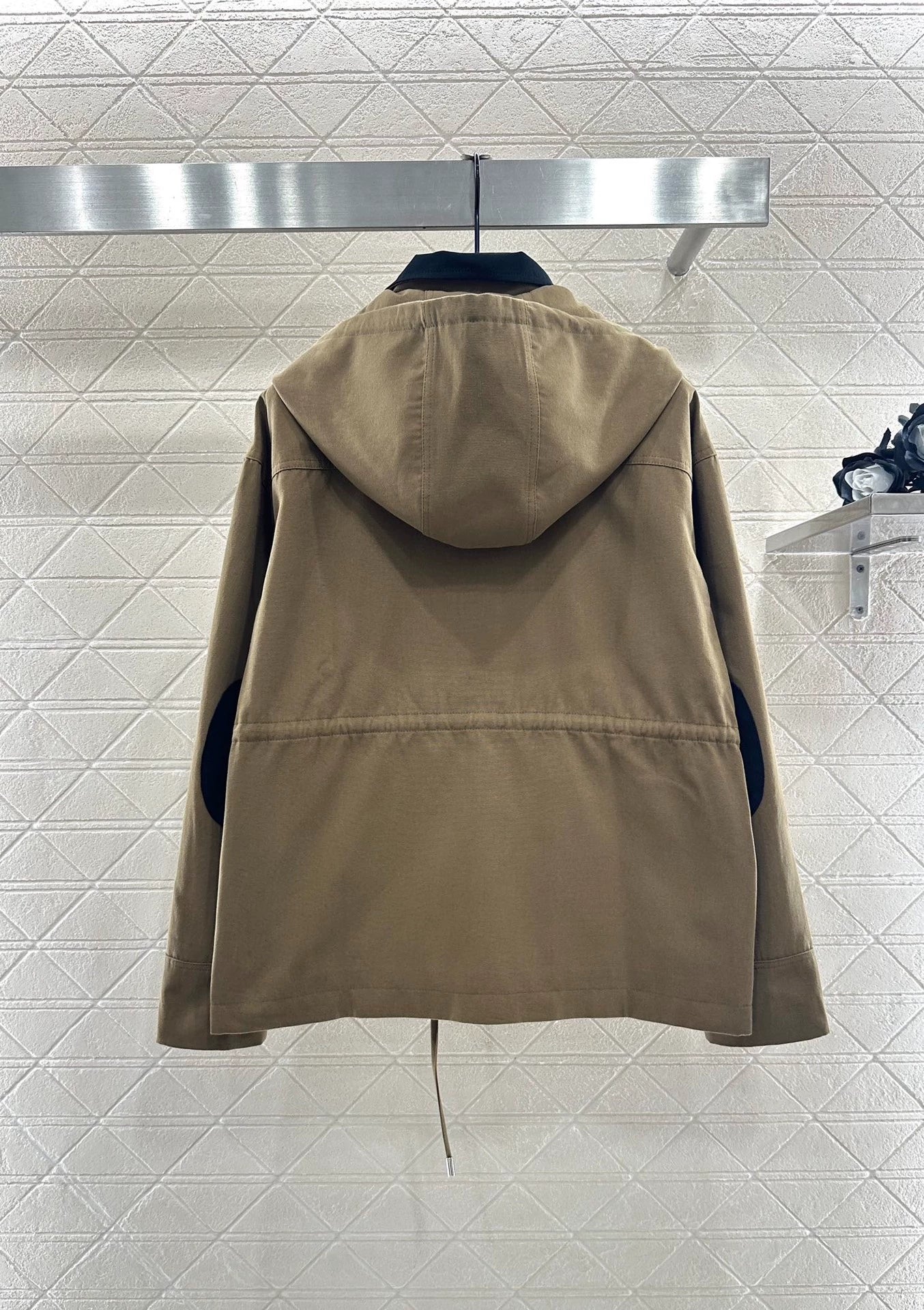 new Collar Hooded Drawstring Jacket