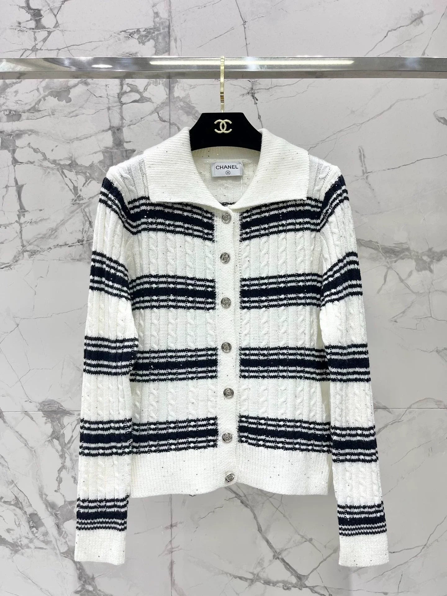 25fw Two piece striped collar set