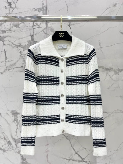 25fw Two piece striped collar set