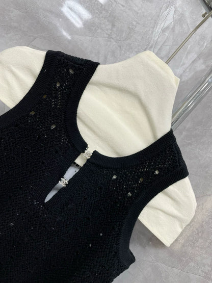 25fw new hollow knitted vest