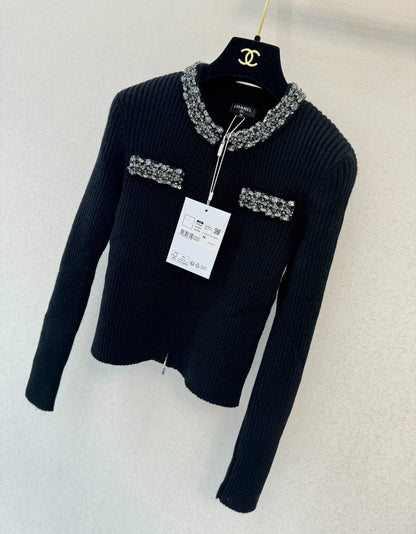 Black knitted cardigan