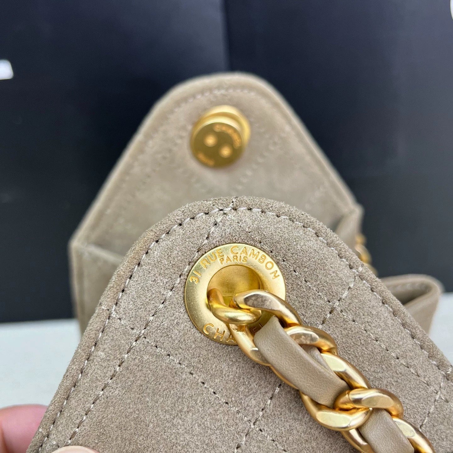 25C suede hippie bag (grey）