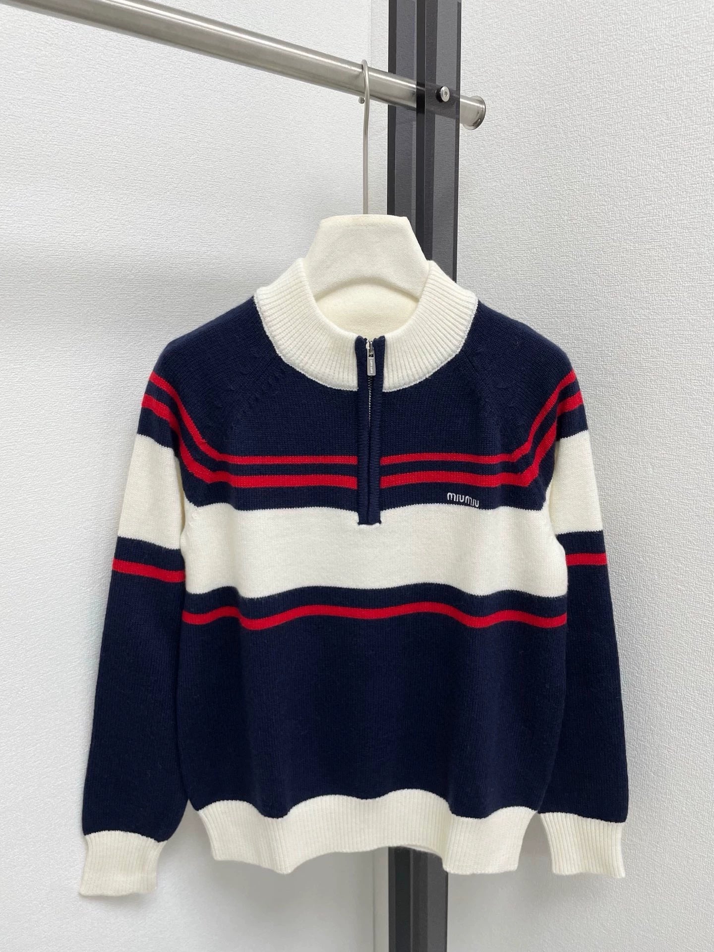 25fw Half zip knitted sweater