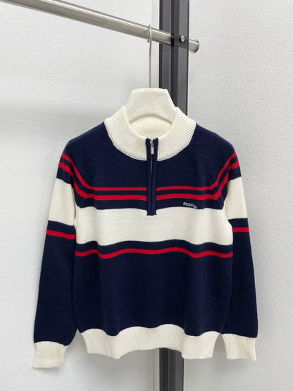 25fw Half zip knitted sweater