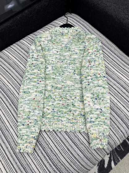 25fw Gemstone buckle pullover sweater