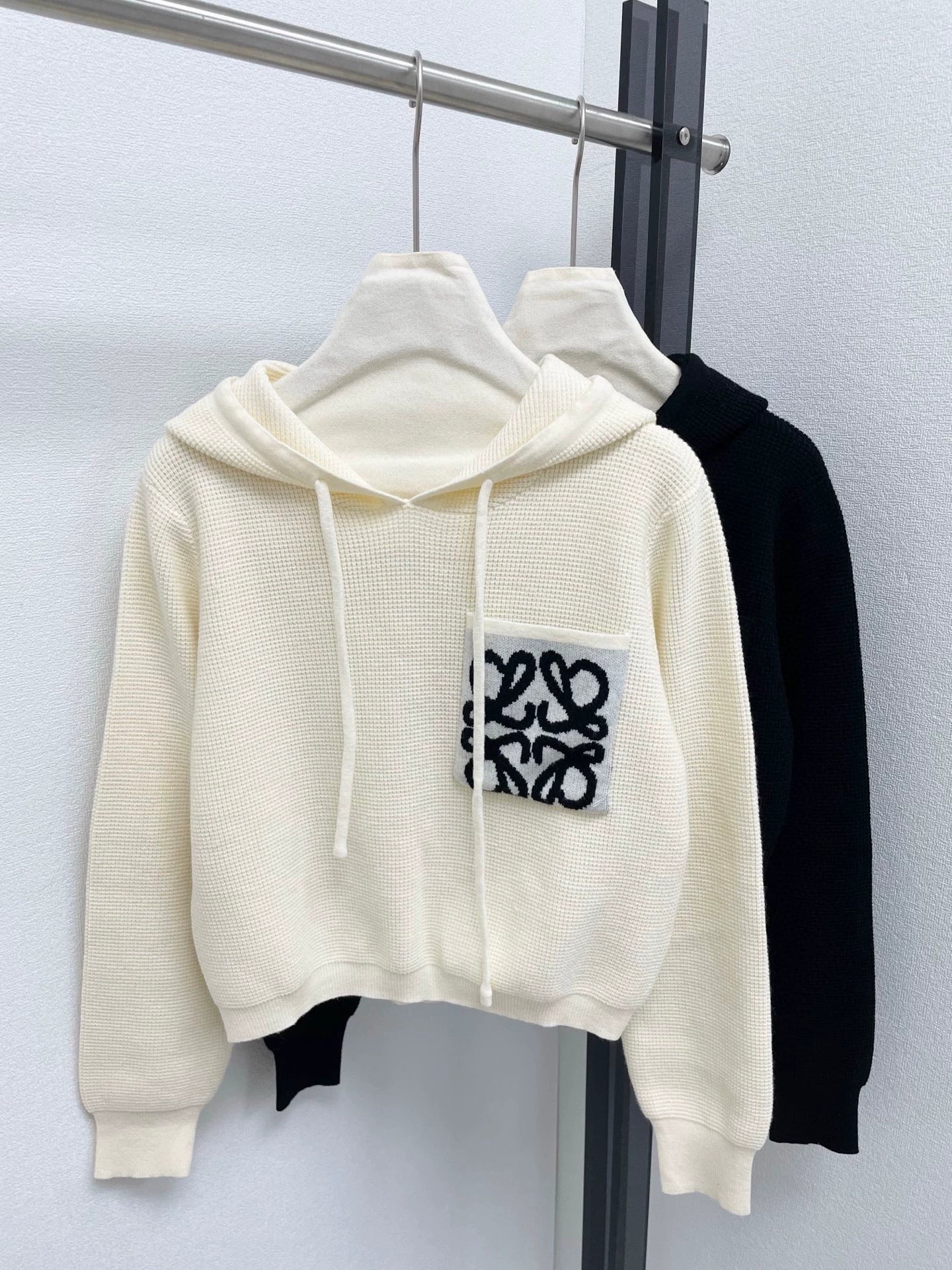 25fw Jacquard hooded knitted sweater