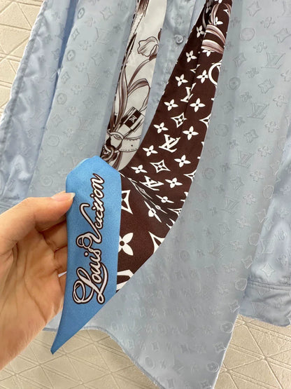 25fw Silk scarf long shirt