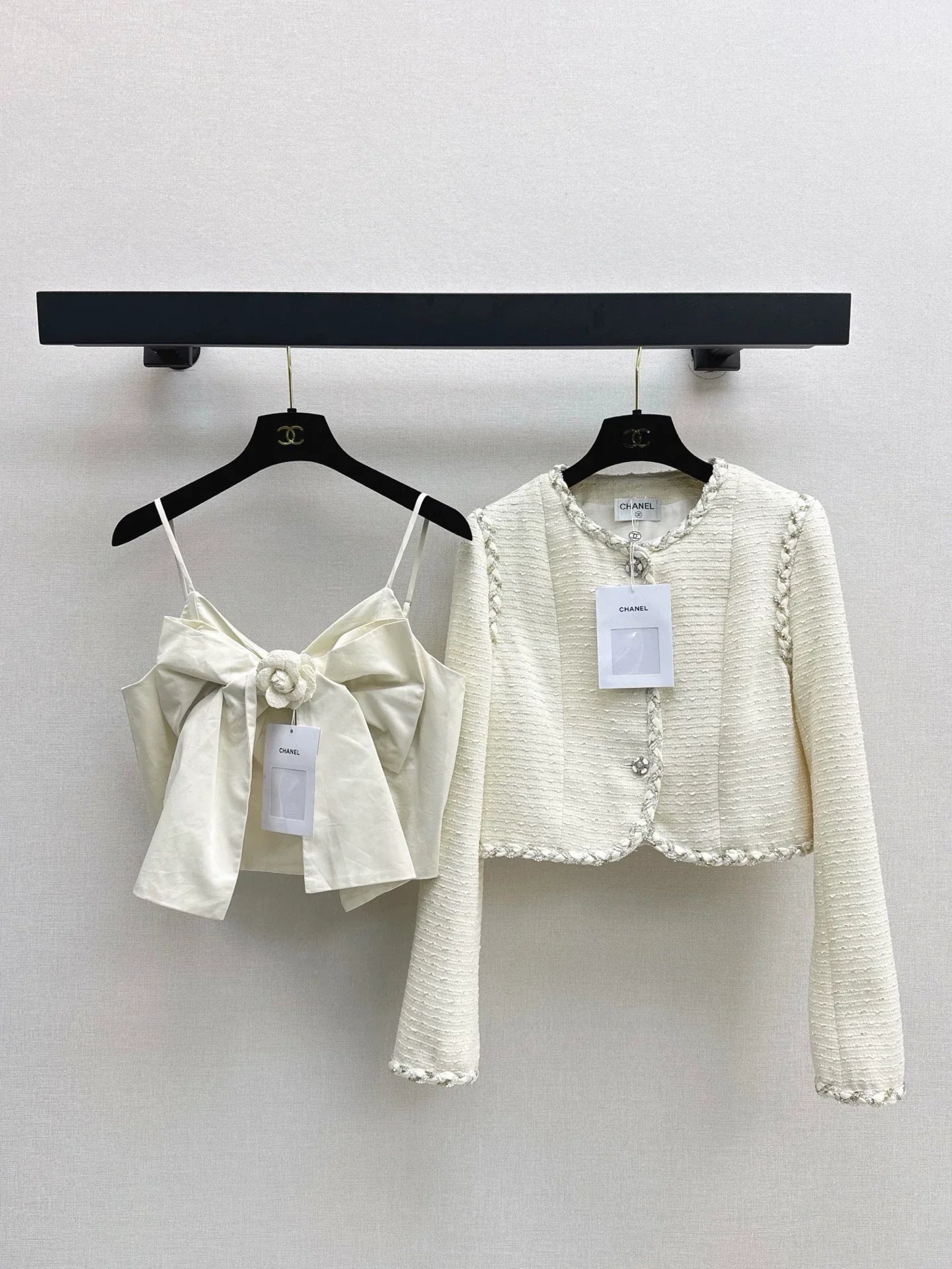 25fw Bow-decorated suspenders(pink/white)