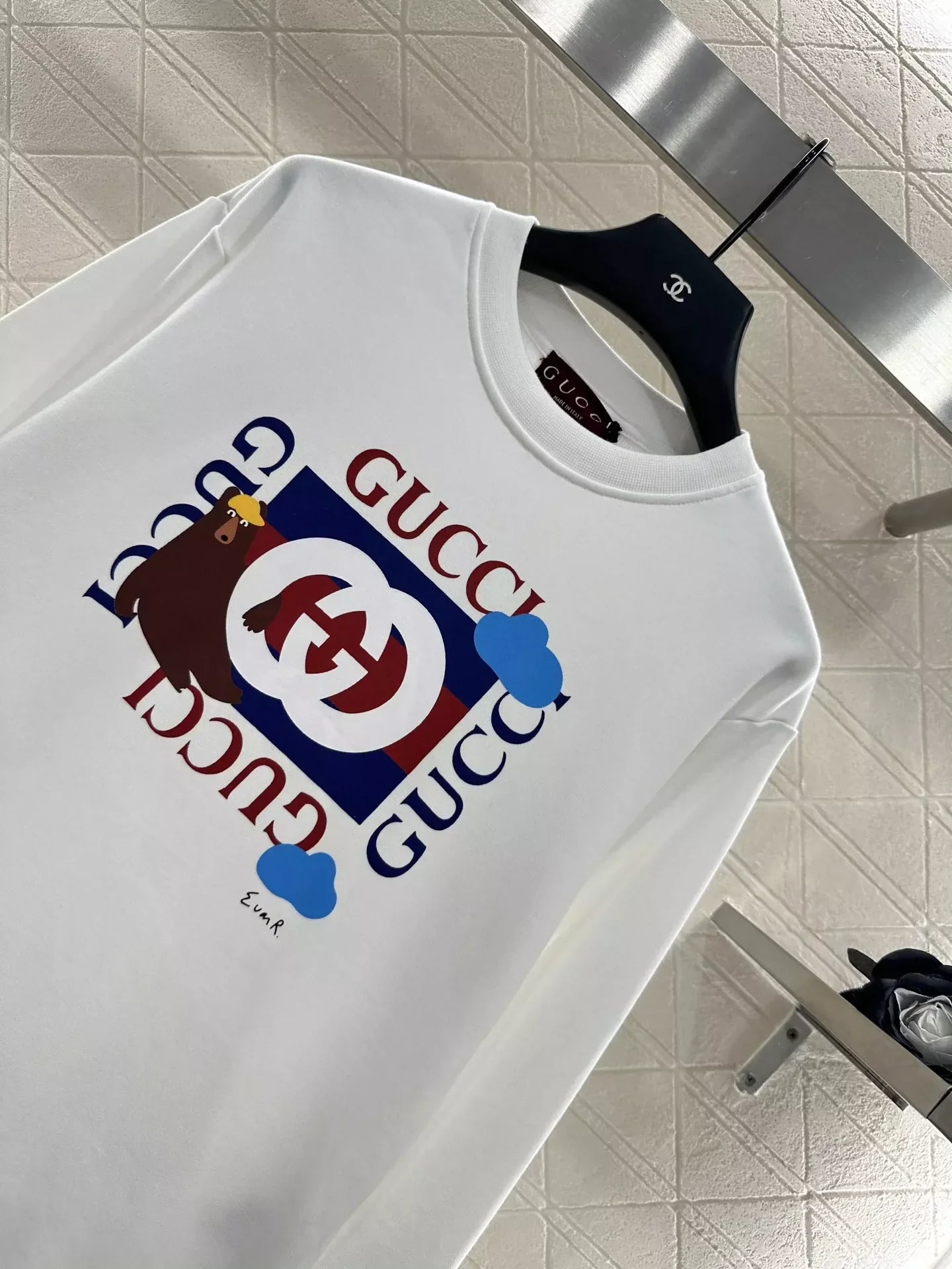 25fw Round neck letter contrasting hoodie