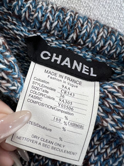 Beaded Logo Navy Collar Knitted Sweater