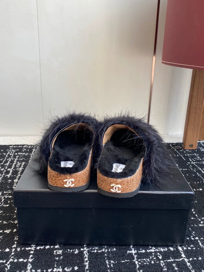 25fw Four Seasons Double C Hairy Slippers