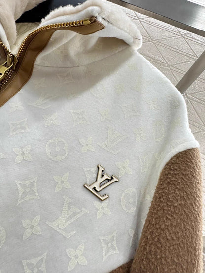 Printed Color-Blocked Down Jacket