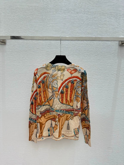 Horse head pattern knitted sweater