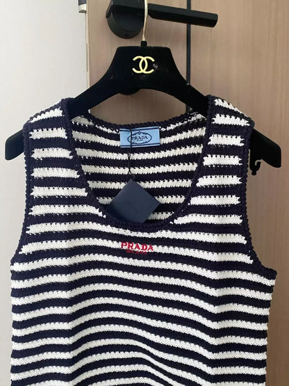 25 new summer striped knitted vest