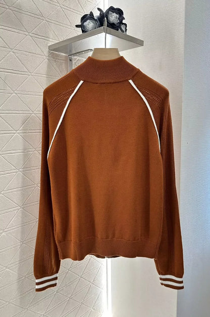 25 Early Autumn New Knitted Long Sleeve Zipper Jacket