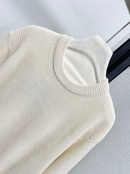25fw Embroidered plain sweater