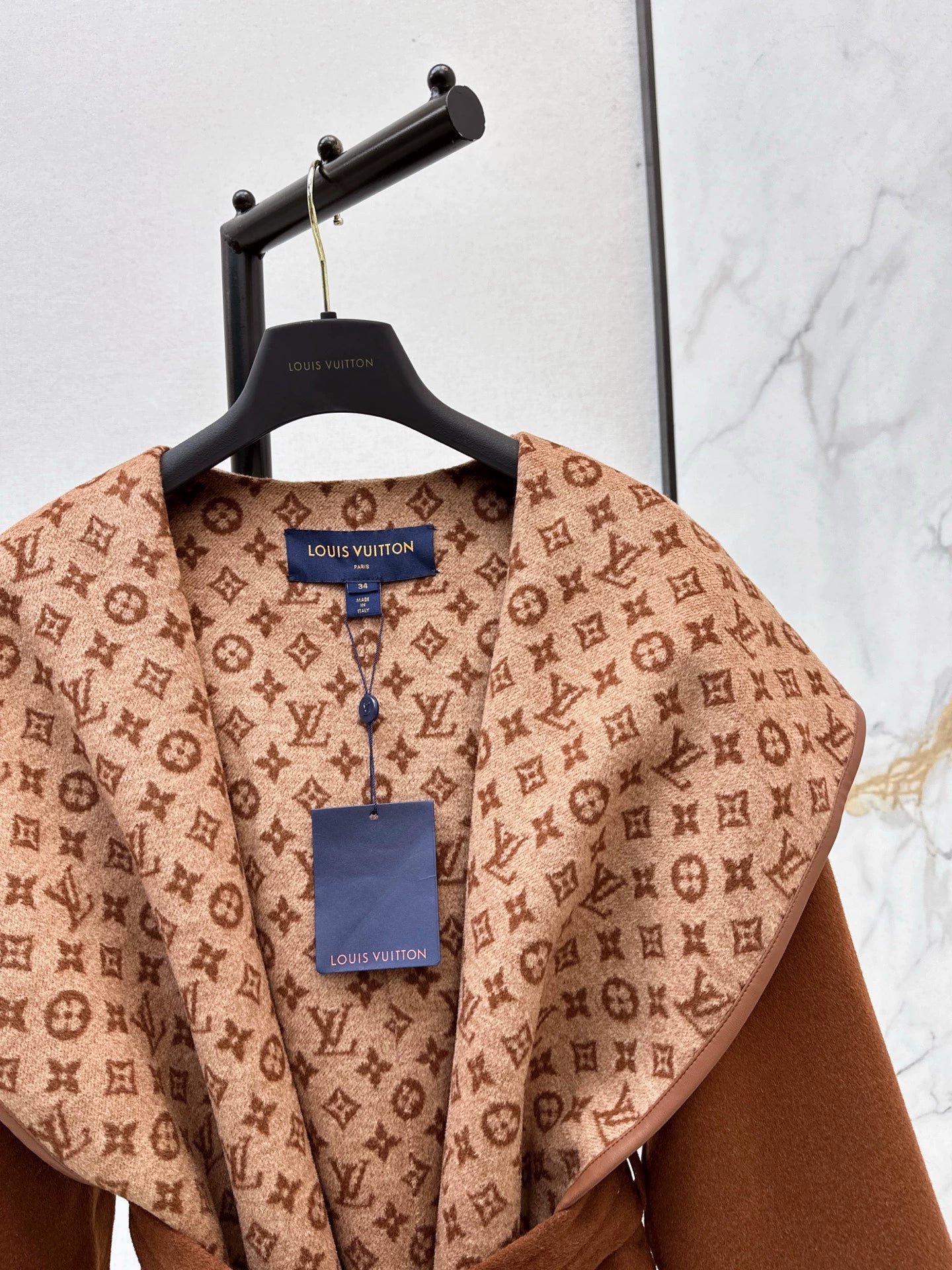 Double sided wearable classic wrap style long hooded coat