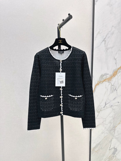 25fw Color blocked small lace cardigan