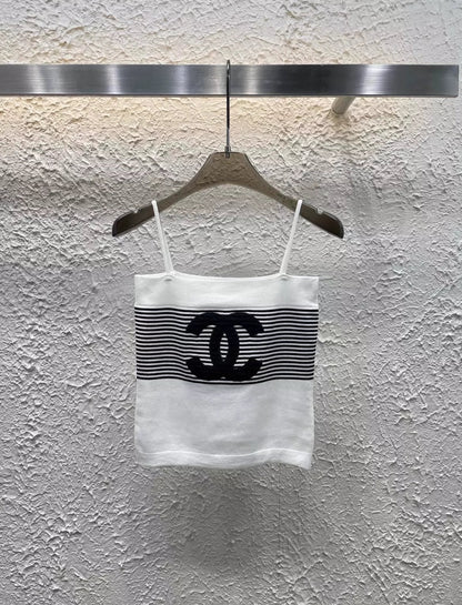 25 Summer New Striped Knitted Suspenders