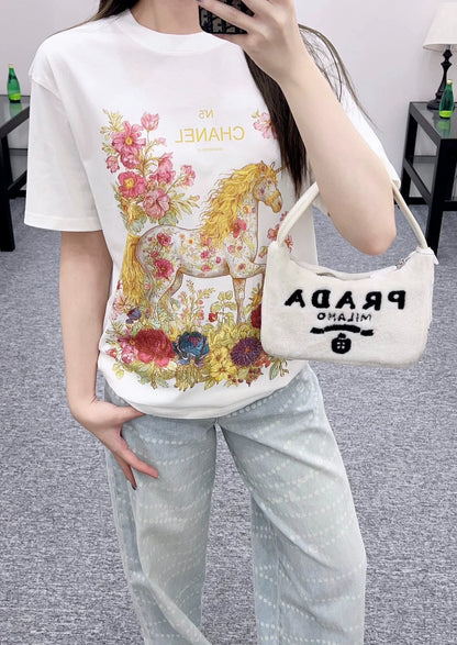 25fw Round neck printed T-shirt